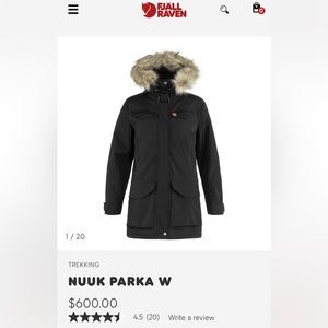 Fjallraven Nuuk Black parka XS